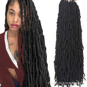 High Quality 36inch Goddess Braiding Dreadlocks Hair For Black Women Nu Locs Crochet Braid Hair Synthetic Faux Locs Extension